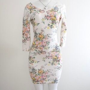 billabong floral bodycon mini dress size small